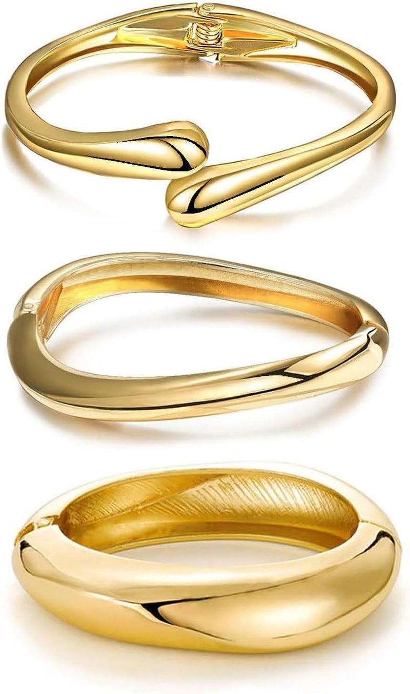 MTINEAPS Store Gold Bangle Bracelets for Women Teens Trendy Chunky Adjustable Twist Cuff Bracelet Jewelry Gifts - Image 1